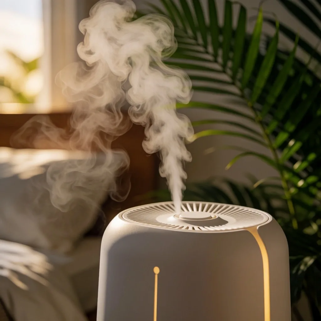 Humidificador ultrasónico en una habitación
