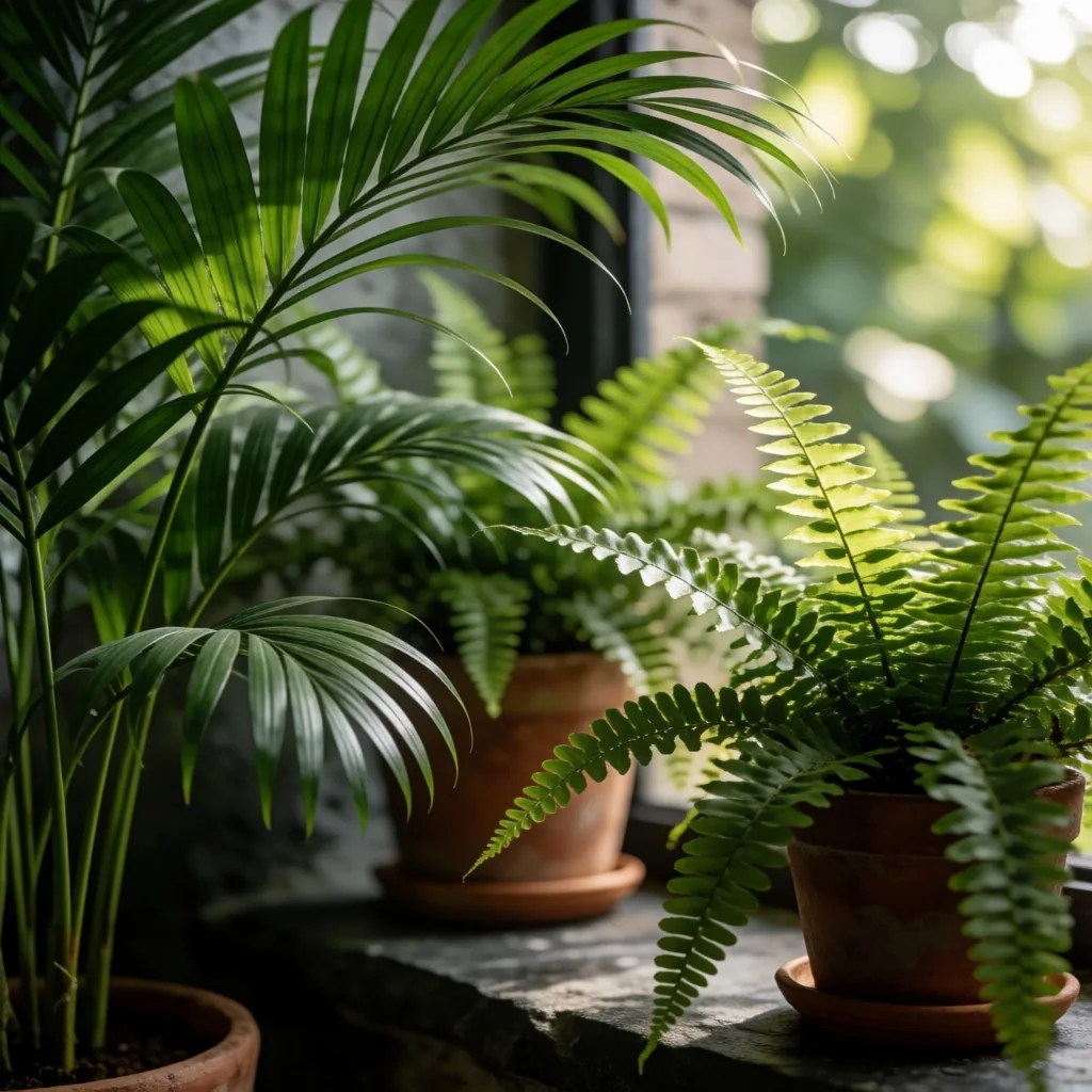 Plantas de interior junto a una ventana