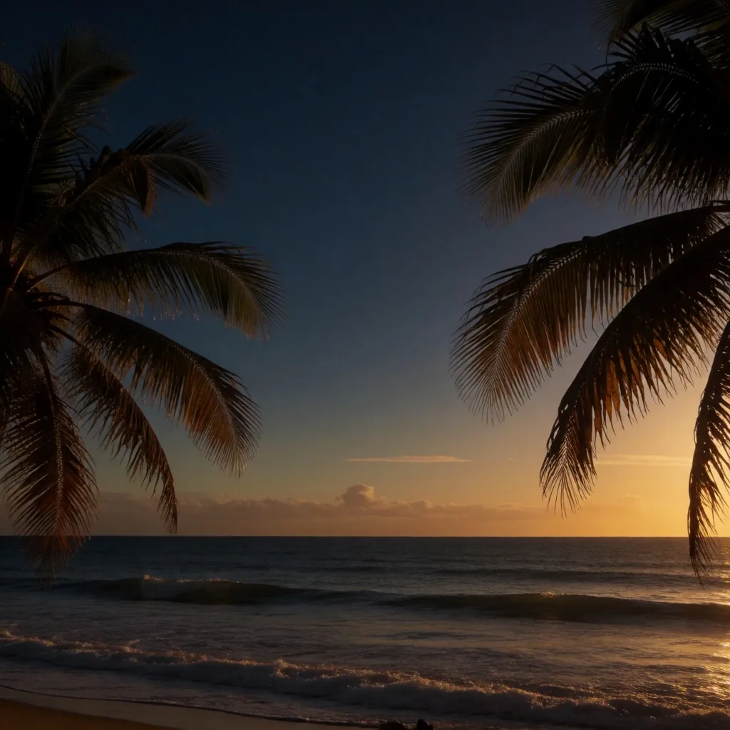 Horizonte costero al atardecer en la República Dominicana